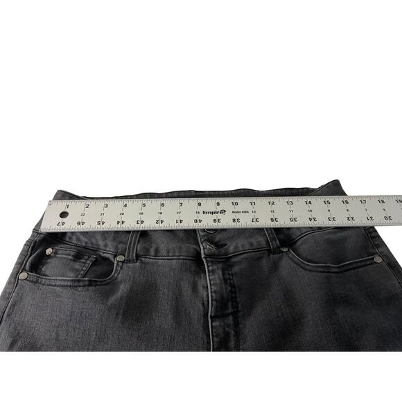 Thalia Sodi Jeans Womens 10 Black Gray High Rise Skinny Stretch Denim Distressed - Picture 4 of 8